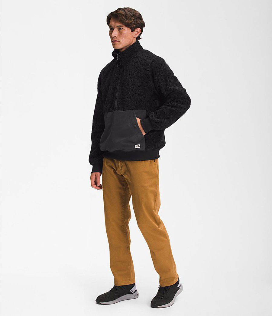 Pánské Mikiny The North Face Ridge Fleece 1/4 Zip Černé | YBEUJHK-10