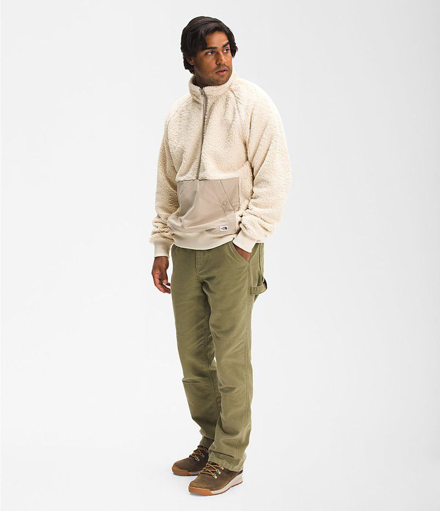 Pánské Mikiny The North Face Ridge Fleece 1/4 Zip Bílé | ZYSHEWL-04