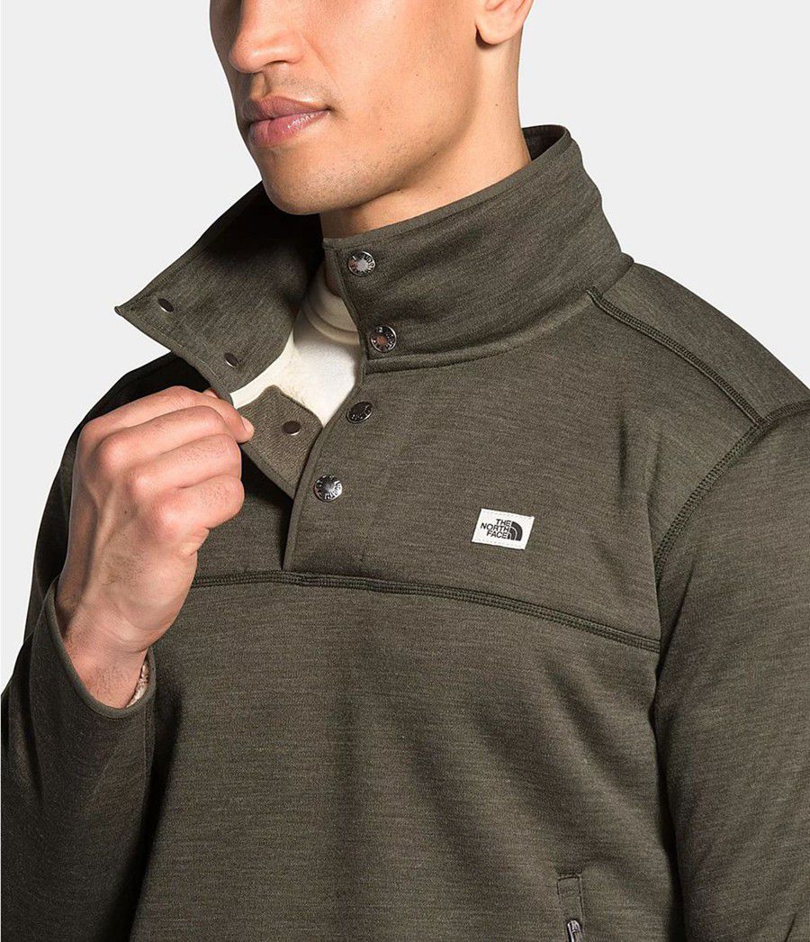 Pánské Mikiny The North Face Sherpa Patrol ¼ Snap Pullover Olivy Zelené | XIACBUY-86