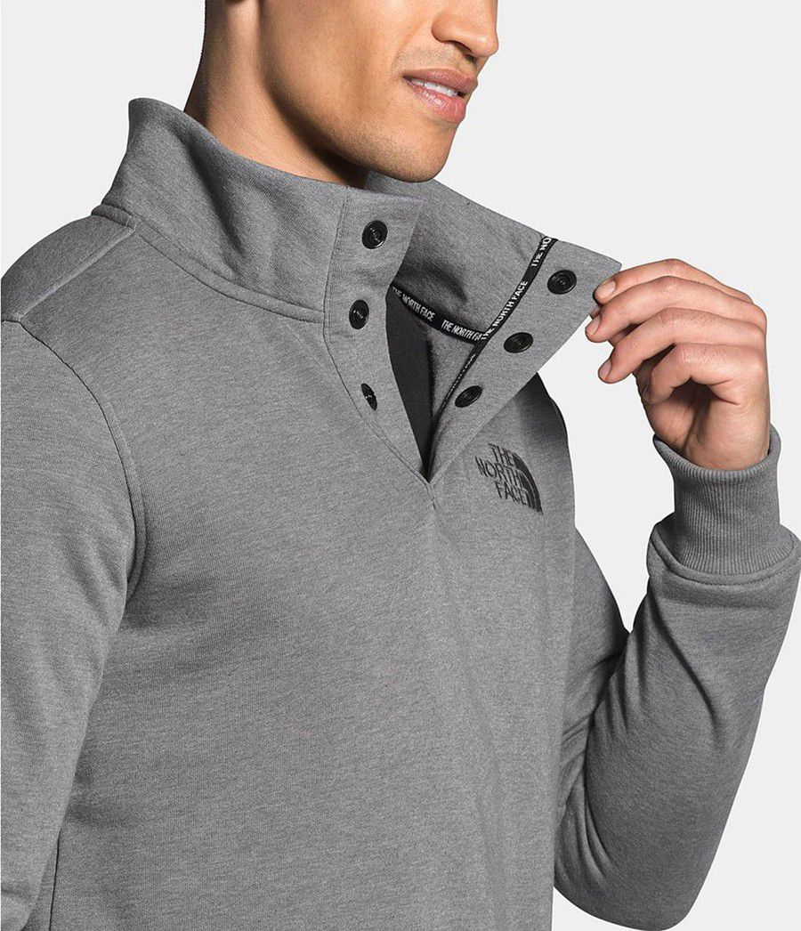 Pánské Mikiny The North Face Snap Fleece Pullover Šedé | EJDOPVF-80