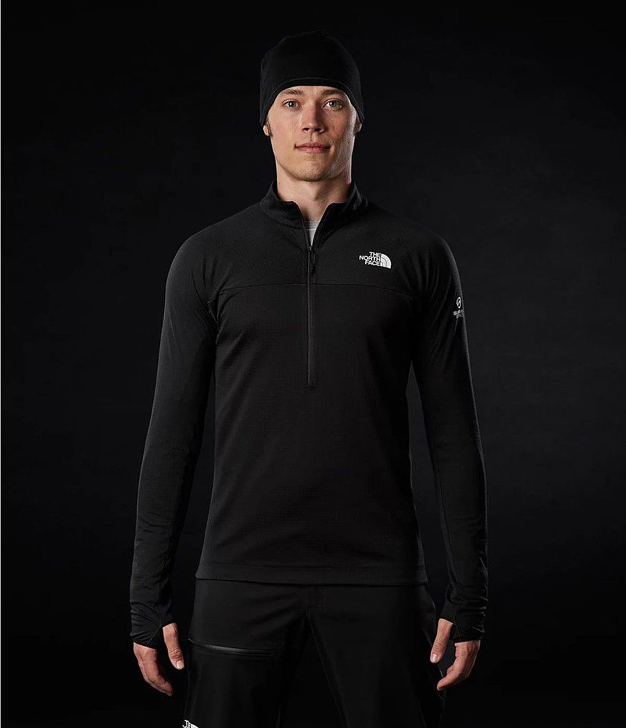 Pánské Mikiny The North Face Summit Dot Fleece ½ Zip Černé | JKXPFAE-67