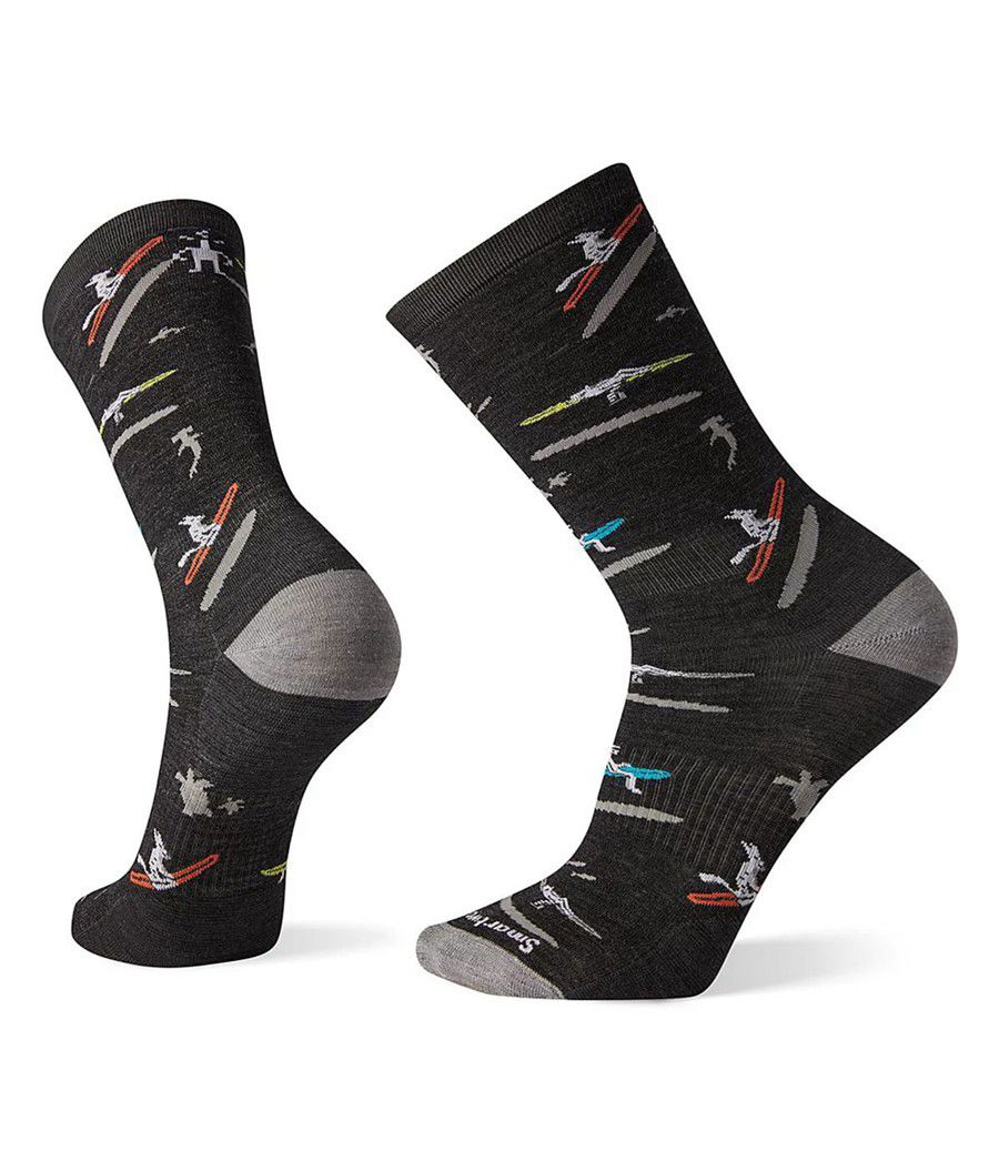 Pánské Ponožky The North Face Smartwool Layered Rib Crew Tmavě Šedé | XHPDYLN-98