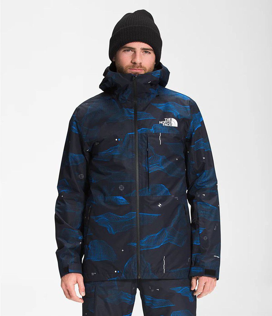 Pánské Péřové Bundy The North Face Thermoball Eco Snow Triclimate® Tmavě Blankyt | MILWZEU-95