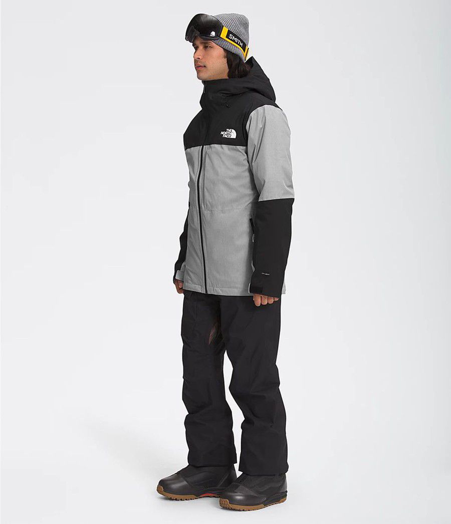 Pánské Péřové Bundy The North Face Thermoball Eco Snow Triclimate® Šedé | YFRGJCK-91
