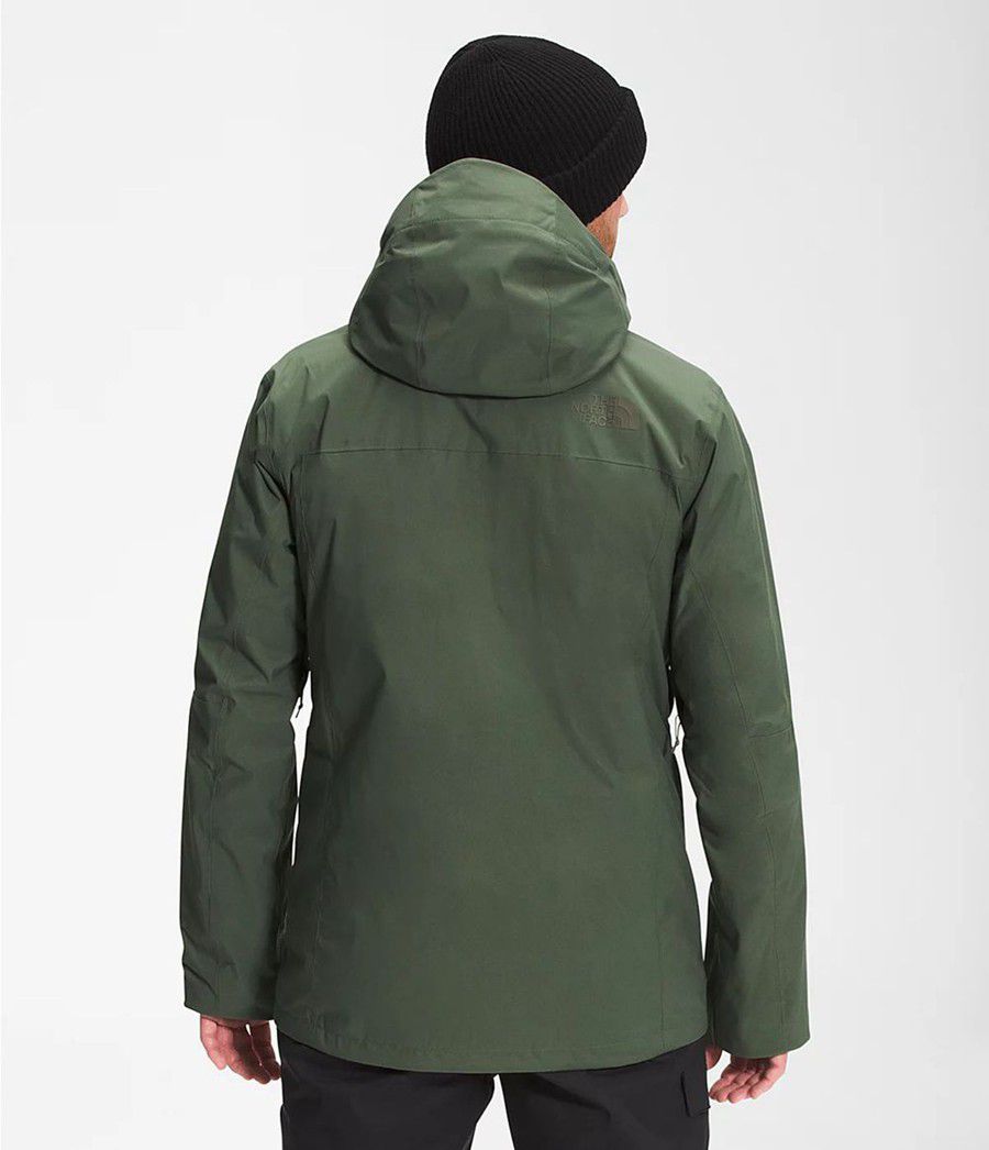 Pánské Péřové Bundy The North Face Thermoball Eco Snow Triclimate® Zelene | VOPBWUY-70