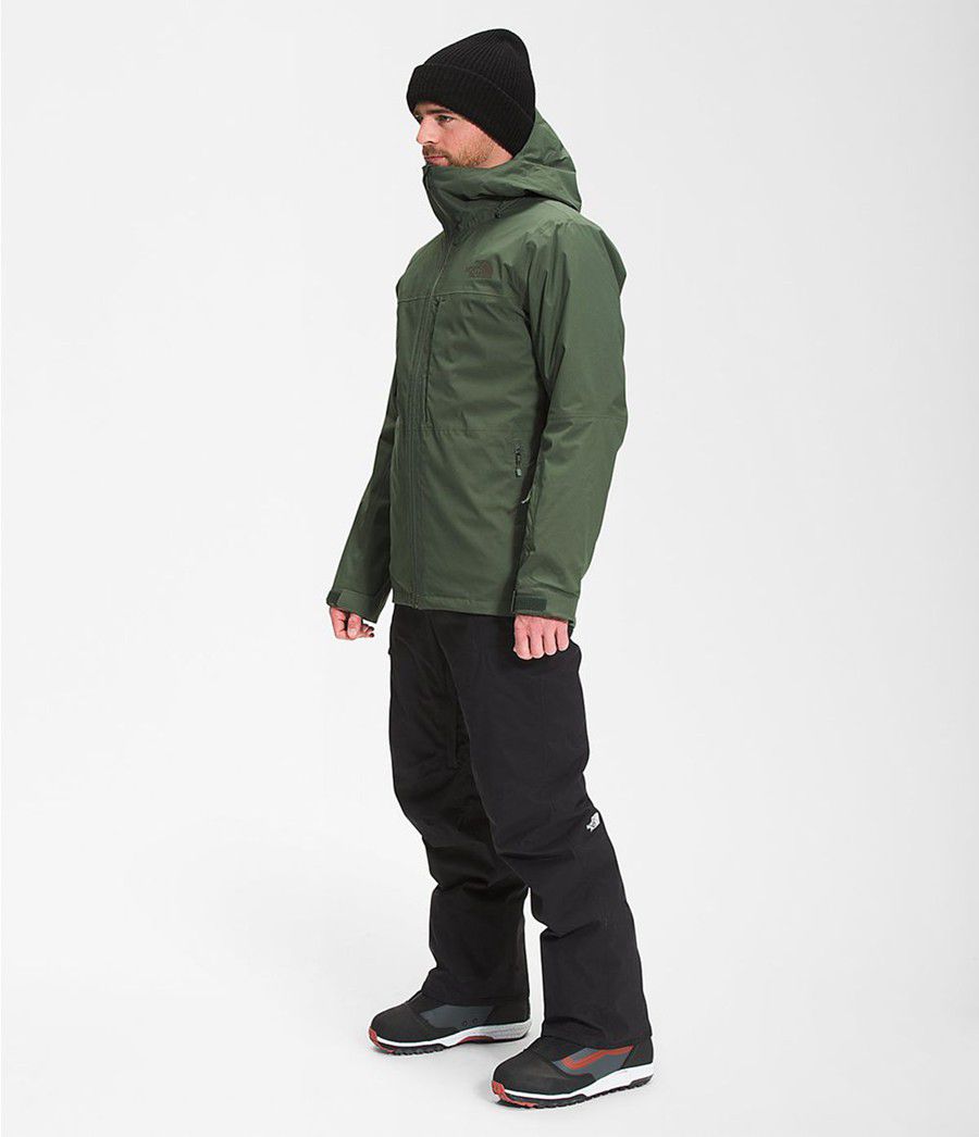 Pánské Péřové Bundy The North Face Thermoball Eco Snow Triclimate® Zelene | VOPBWUY-70