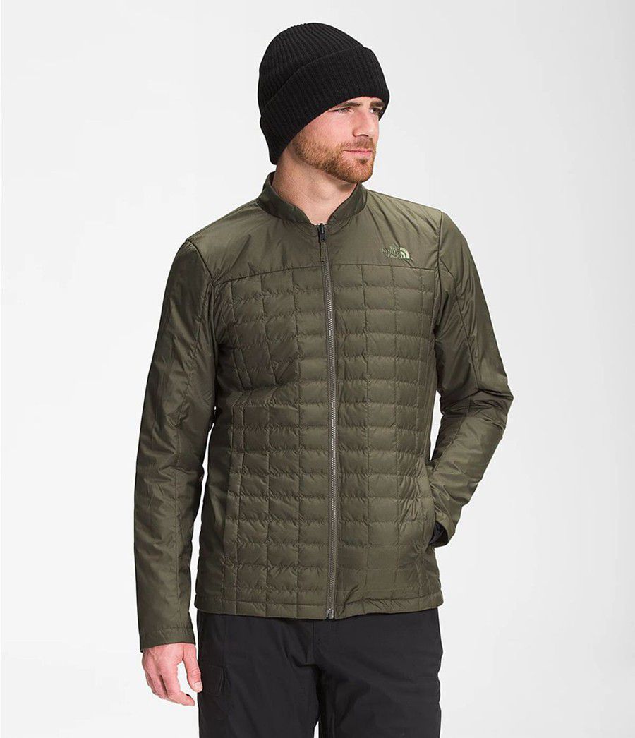 Pánské Péřové Bundy The North Face Thermoball Eco Snow Triclimate® Zelene | VOPBWUY-70