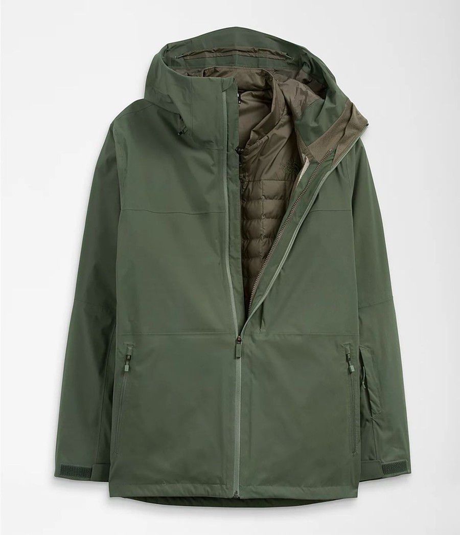 Pánské Péřové Bundy The North Face Thermoball Eco Snow Triclimate® Zelene | VOPBWUY-70