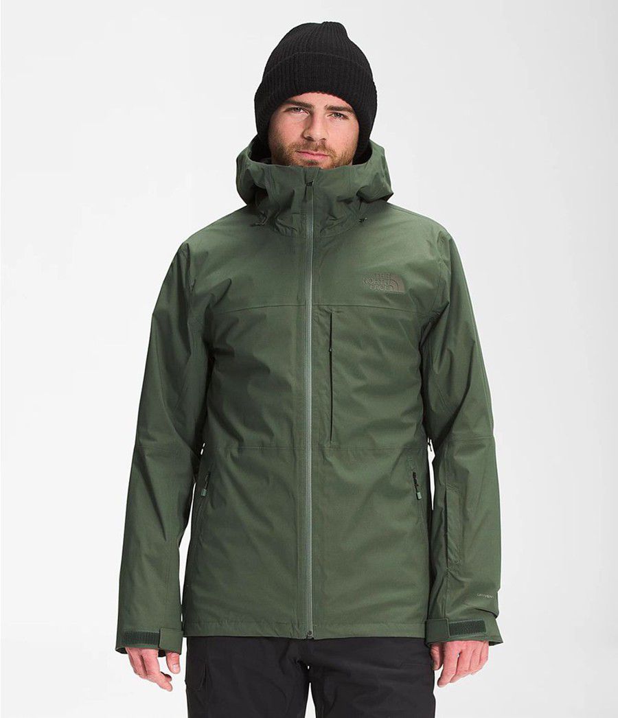Pánské Péřové Bundy The North Face Thermoball Eco Snow Triclimate® Zelene | VOPBWUY-70