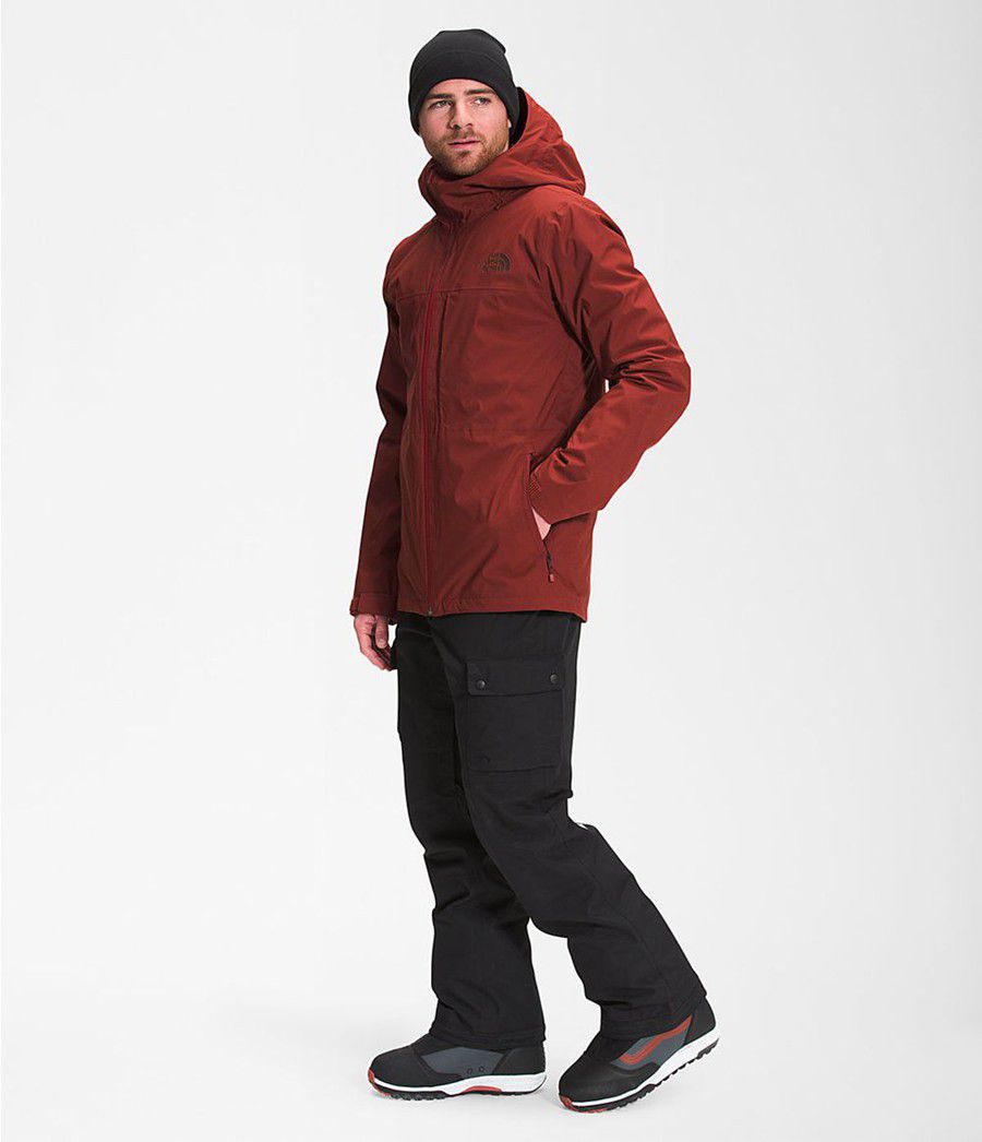 Pánské Péřové Bundy The North Face Thermoball Eco Snow Triclimate® Červené | KYDHEIM-63