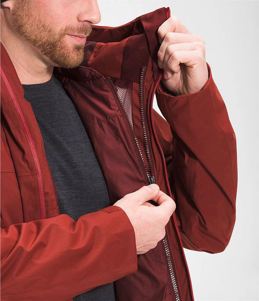 Pánské Péřové Bundy The North Face Thermoball Eco Snow Triclimate® Červené | KYDHEIM-63