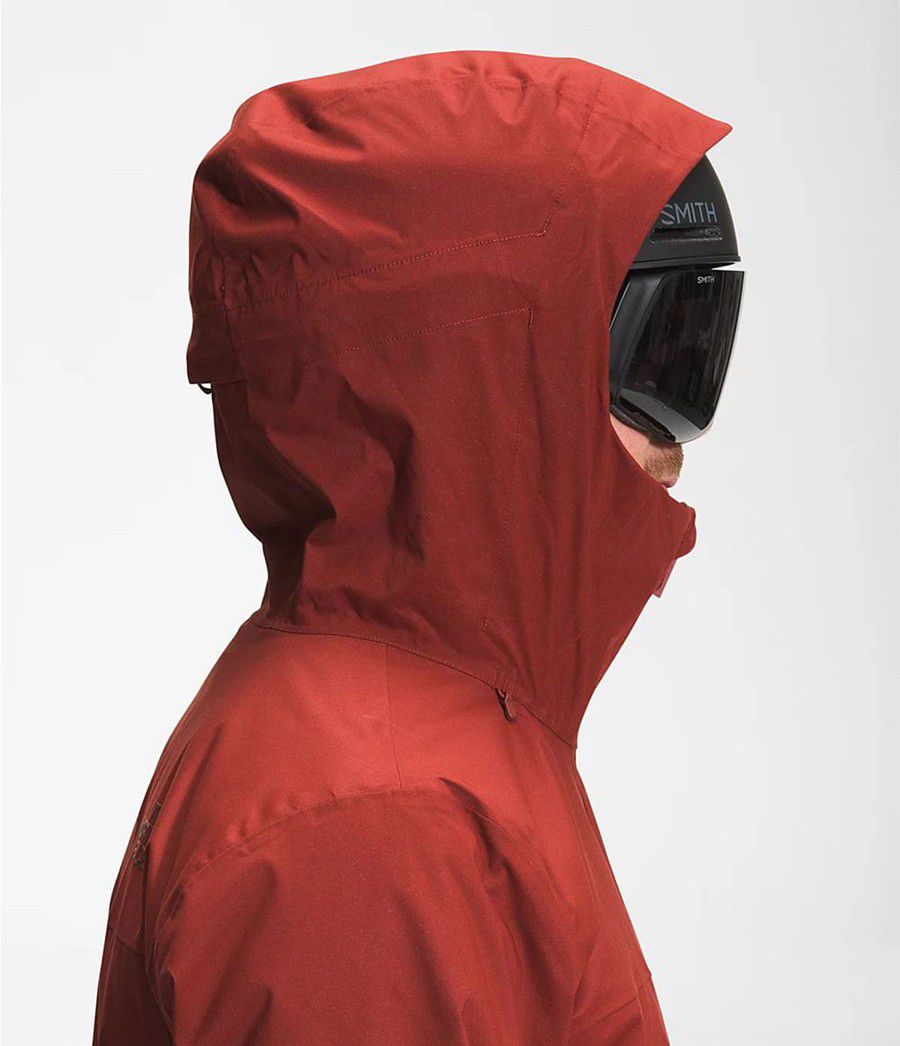 Pánské Péřové Bundy The North Face Thermoball Eco Snow Triclimate® Červené | KYDHEIM-63