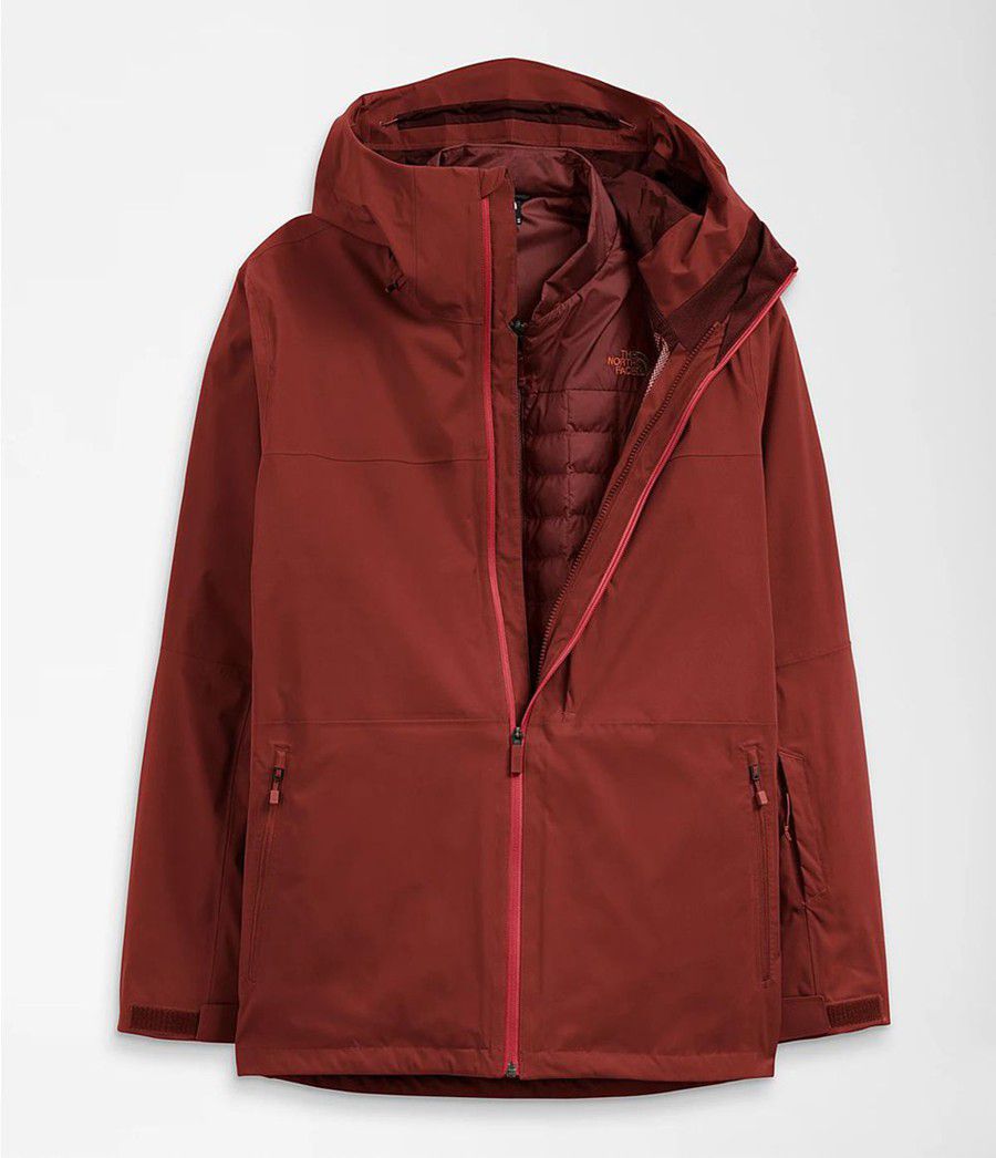 Pánské Péřové Bundy The North Face Thermoball Eco Snow Triclimate® Červené | KYDHEIM-63