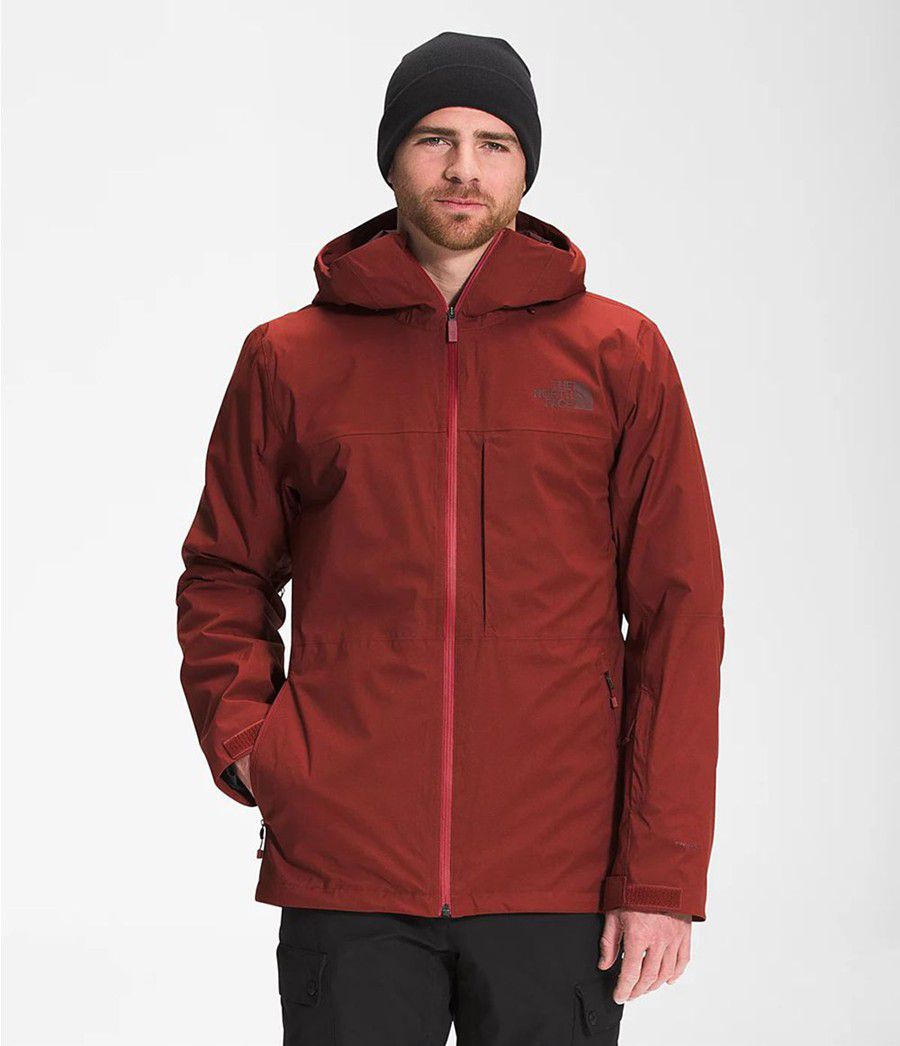 Pánské Péřové Bundy The North Face Thermoball Eco Snow Triclimate® Červené | KYDHEIM-63
