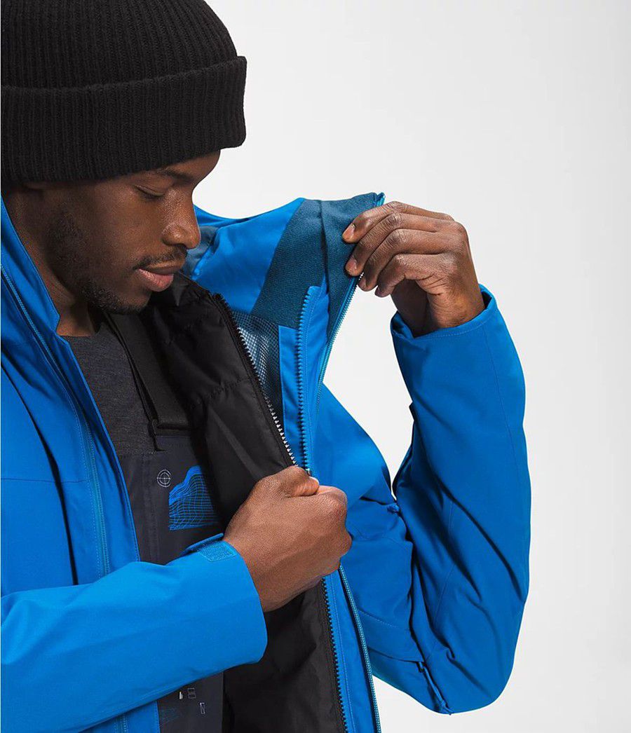 Pánské Péřové Bundy The North Face Thermoball Eco Snow Triclimate® Blankyt | LHUEJFP-09