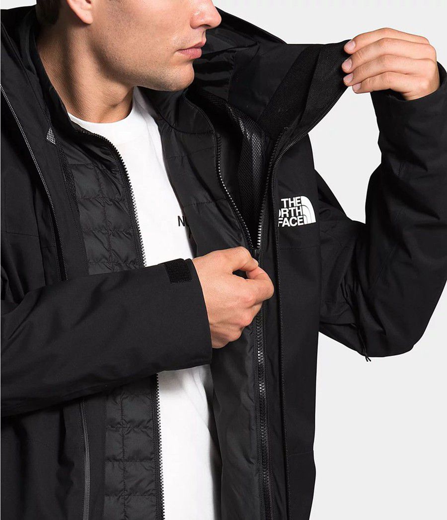 Pánské Péřové Bundy The North Face Thermoball Eco Snow Triclimate® Černé | GSEIJLO-53