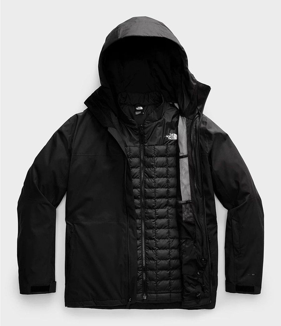 Pánské Péřové Bundy The North Face Thermoball Eco Snow Triclimate® Černé | GSEIJLO-53