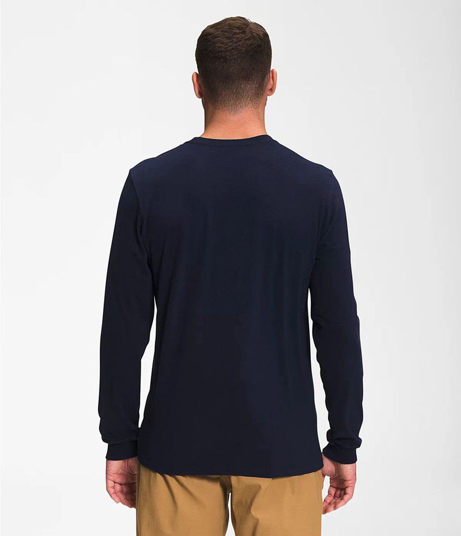 Pánské T-Shirts The North Face Bearscape Long Sleeve Tmavě Blankyt | GODCSHF-69
