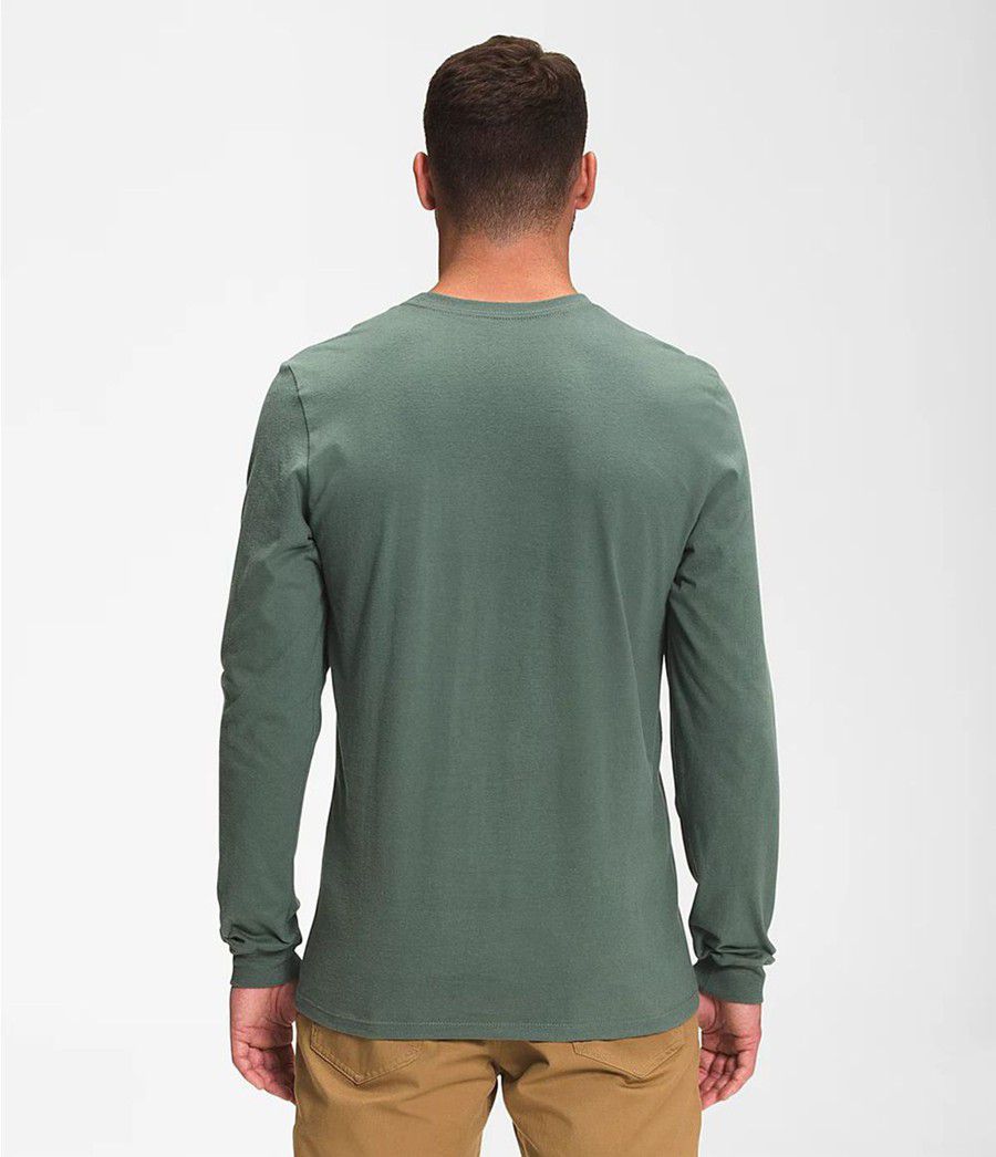 Pánské T-Shirts The North Face Bearscape Long Sleeve Zelene | DXNZUFG-26