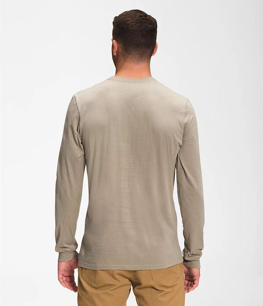 Pánské T-Shirts The North Face Bearscape Long Sleeve Béžový | YTCLRAS-49