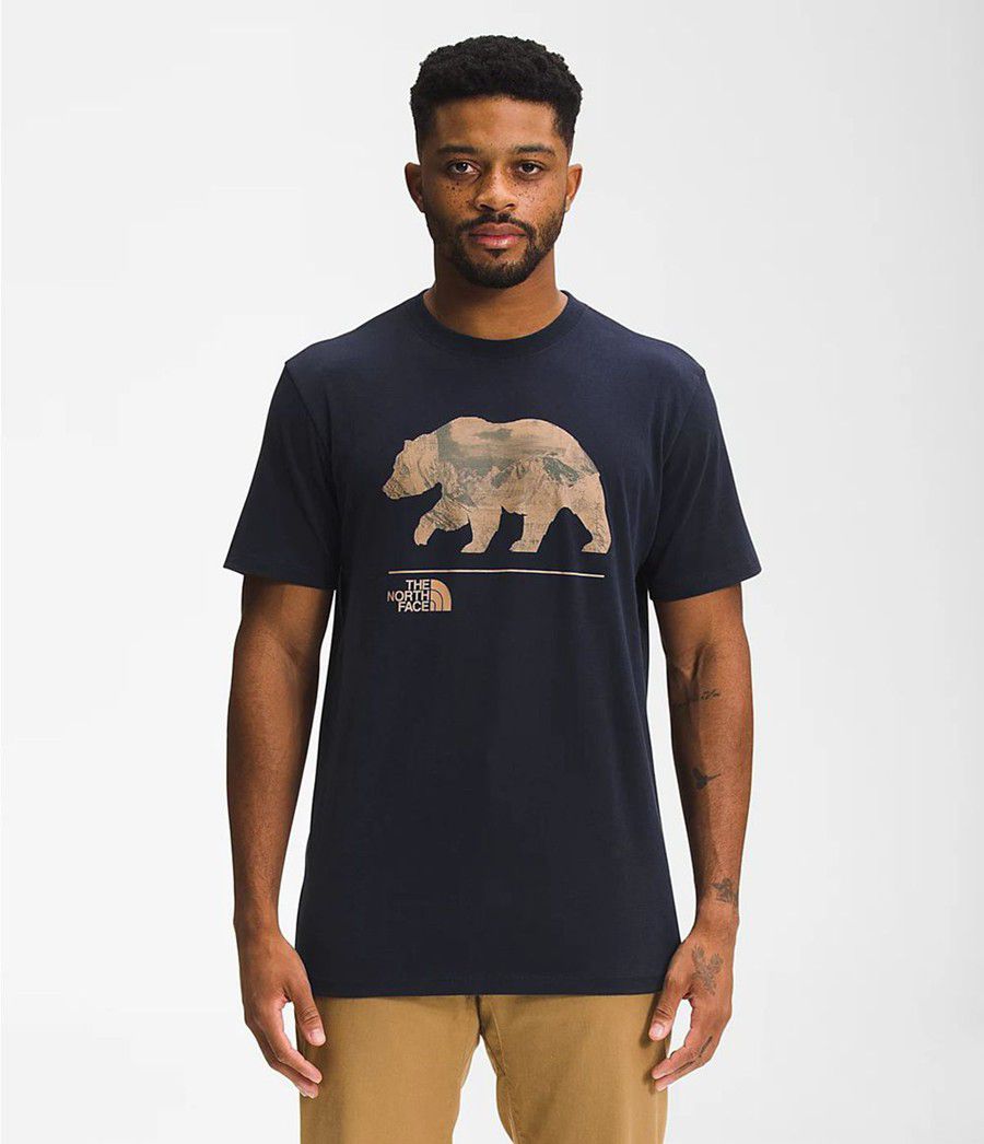 Pánské T-Shirts The North Face Bearscape Short Sleeve Tmavě Blankyt | JIPSHOU-09