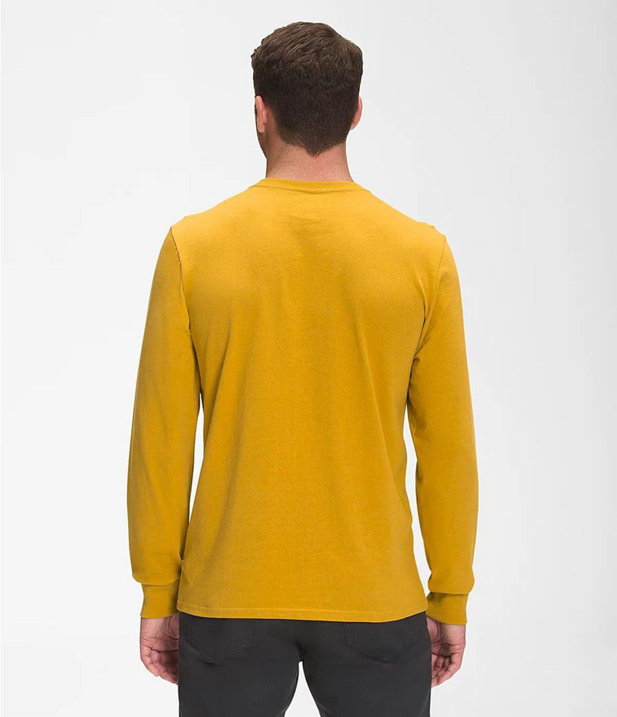 Pánské T-Shirts The North Face Long Sleeve Woodmont Pocket Žluté | YOREXWA-14