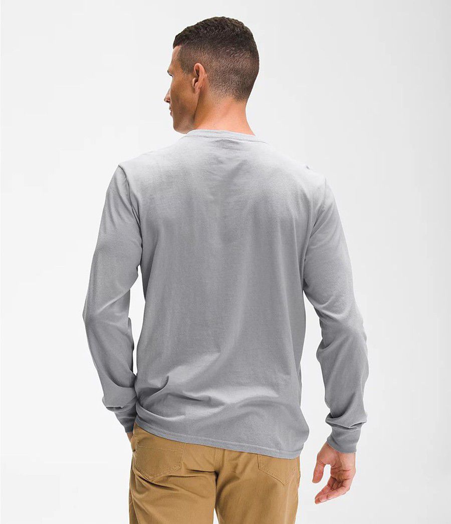 Pánské T-Shirts The North Face Long Sleeve Woodmont Pocket Šedé | FPGCYVA-89