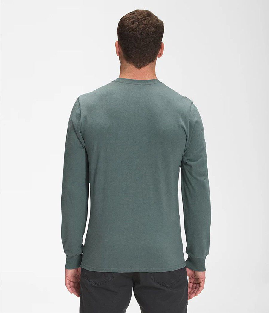Pánské T-Shirts The North Face Long Sleeve Woodmont Pocket Zelene | AWOQPRZ-61