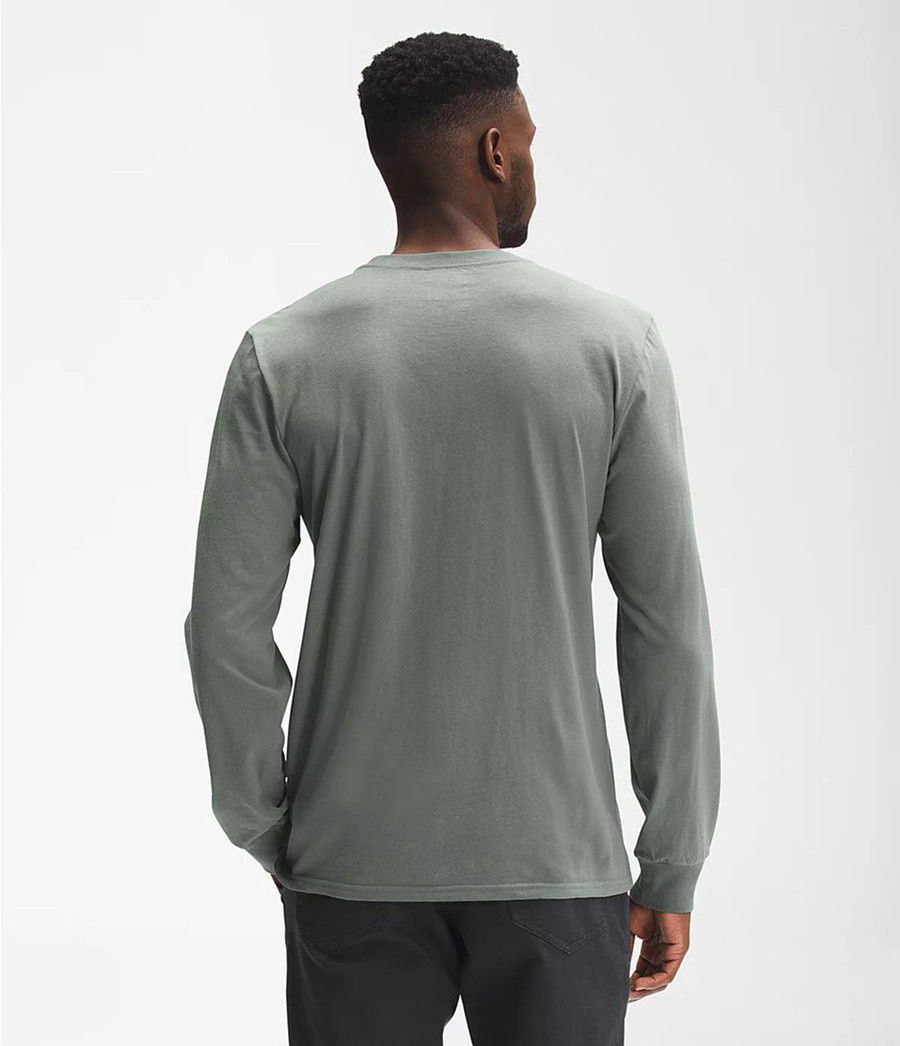 Pánské T-Shirts The North Face Long Sleeve Woodmont Pocket Zelene | HAKXGQP-30