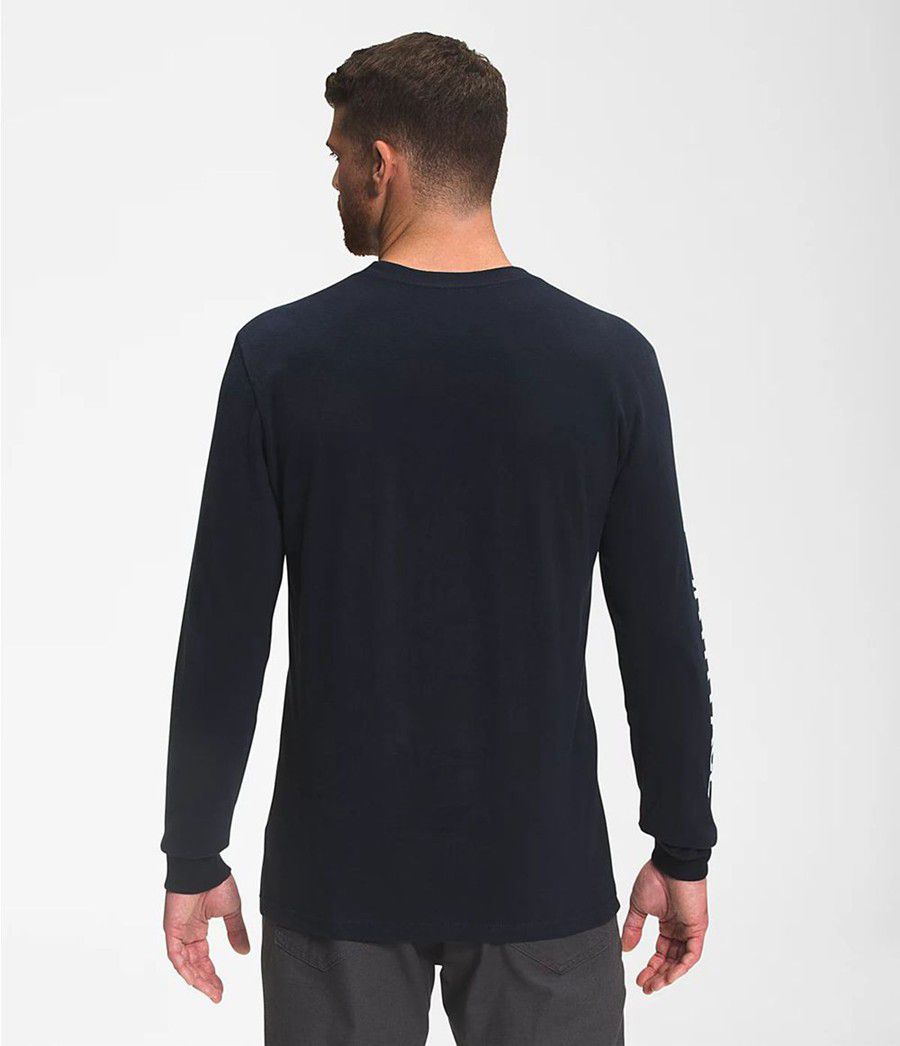 Pánské T-Shirts The North Face Long Sleeve Tnf Sleeve Hit Tmavě Blankyt | FETPXYU-01