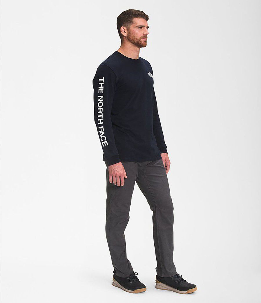 Pánské T-Shirts The North Face Long Sleeve Tnf Sleeve Hit Tmavě Blankyt | FETPXYU-01
