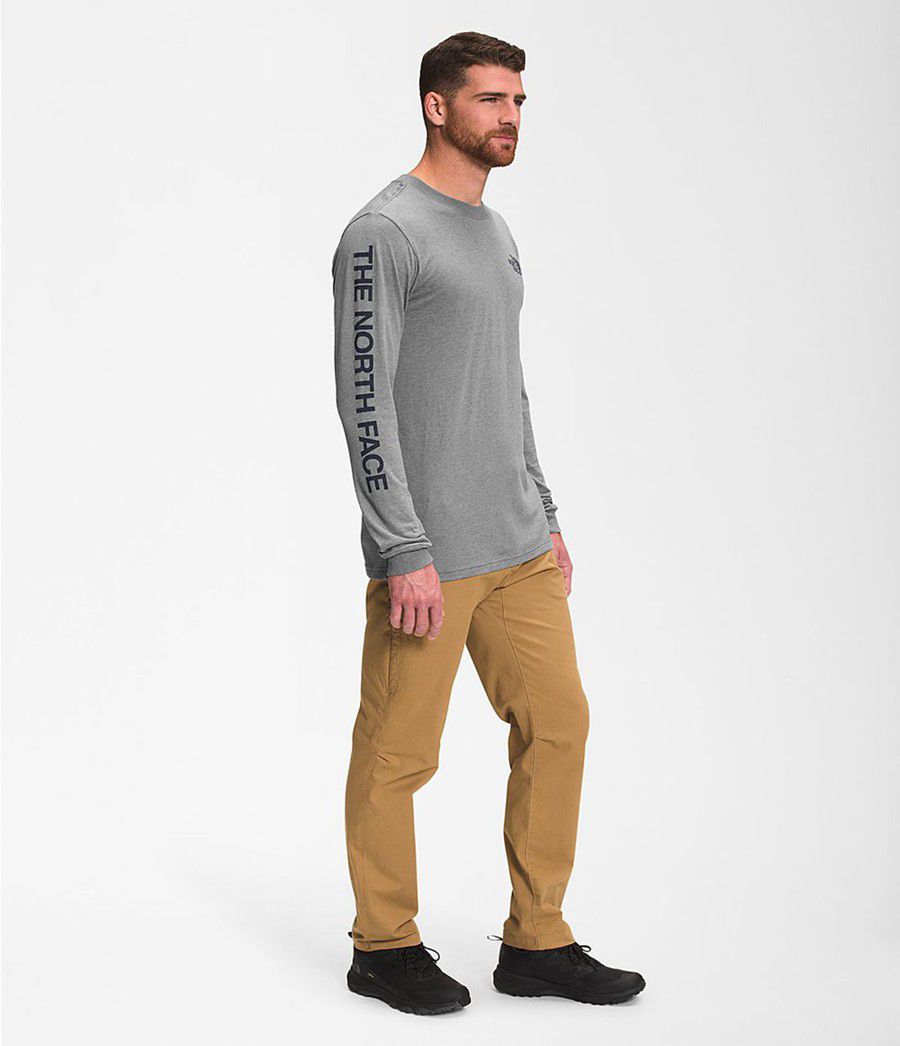 Pánské T-Shirts The North Face Long Sleeve Tnf Sleeve Hit Šedé | RTNWHXS-18