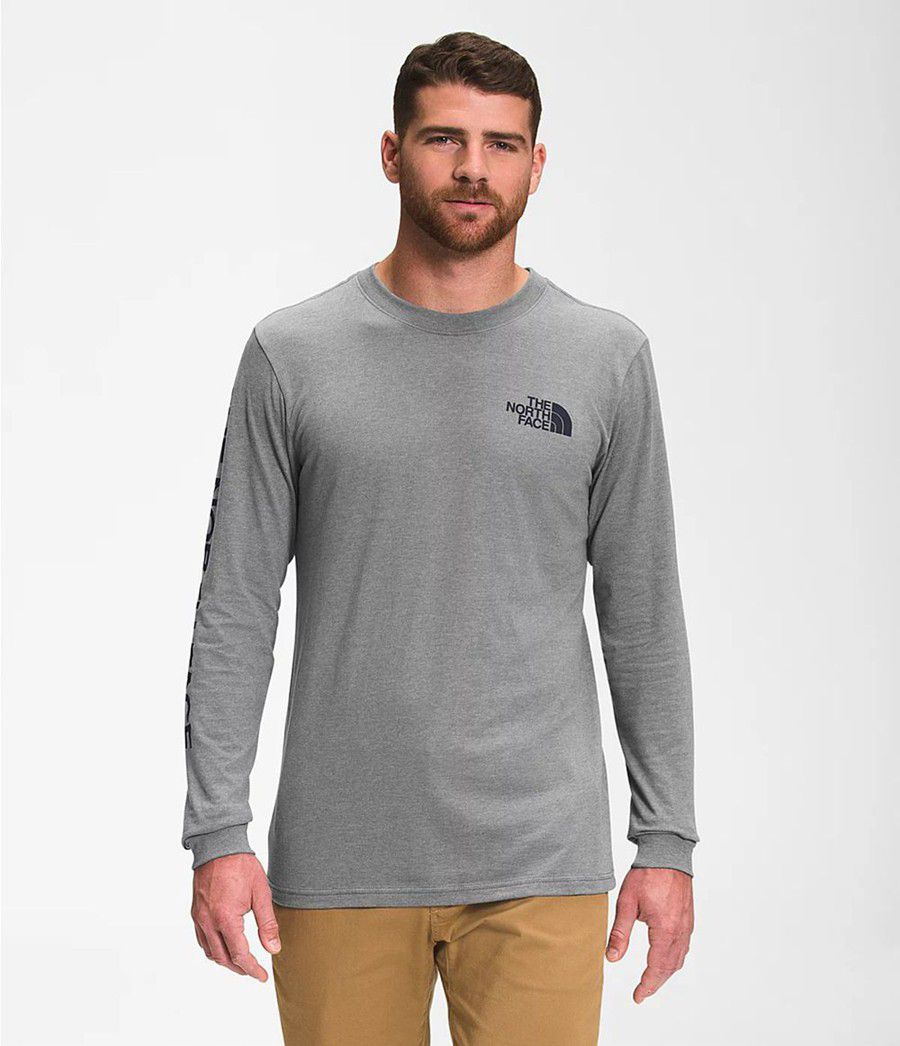 Pánské T-Shirts The North Face Long Sleeve Tnf Sleeve Hit Šedé | RTNWHXS-18