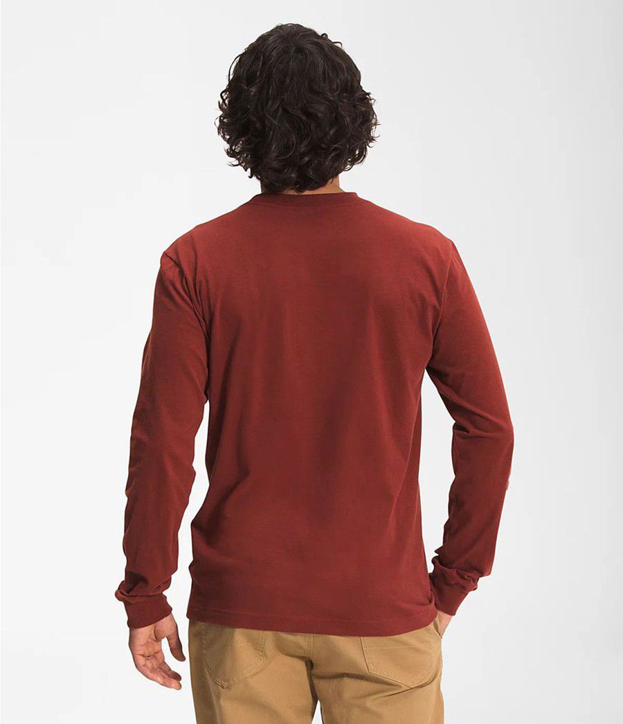Pánské T-Shirts The North Face Long Sleeve Tnf Sleeve Hit Červené | RGPQDYM-30