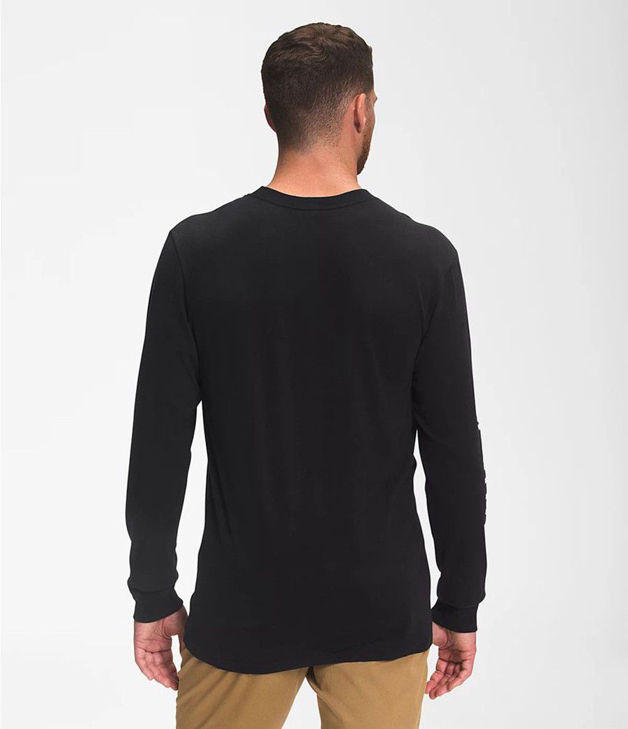 Pánské T-Shirts The North Face Long Sleeve Tnf Sleeve Hit Černé | ZSXYNFO-37