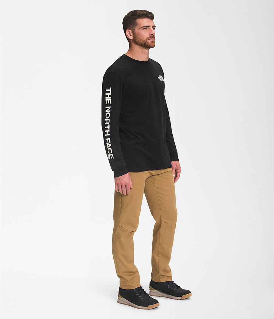 Pánské T-Shirts The North Face Long Sleeve Tnf Sleeve Hit Černé | ZSXYNFO-37