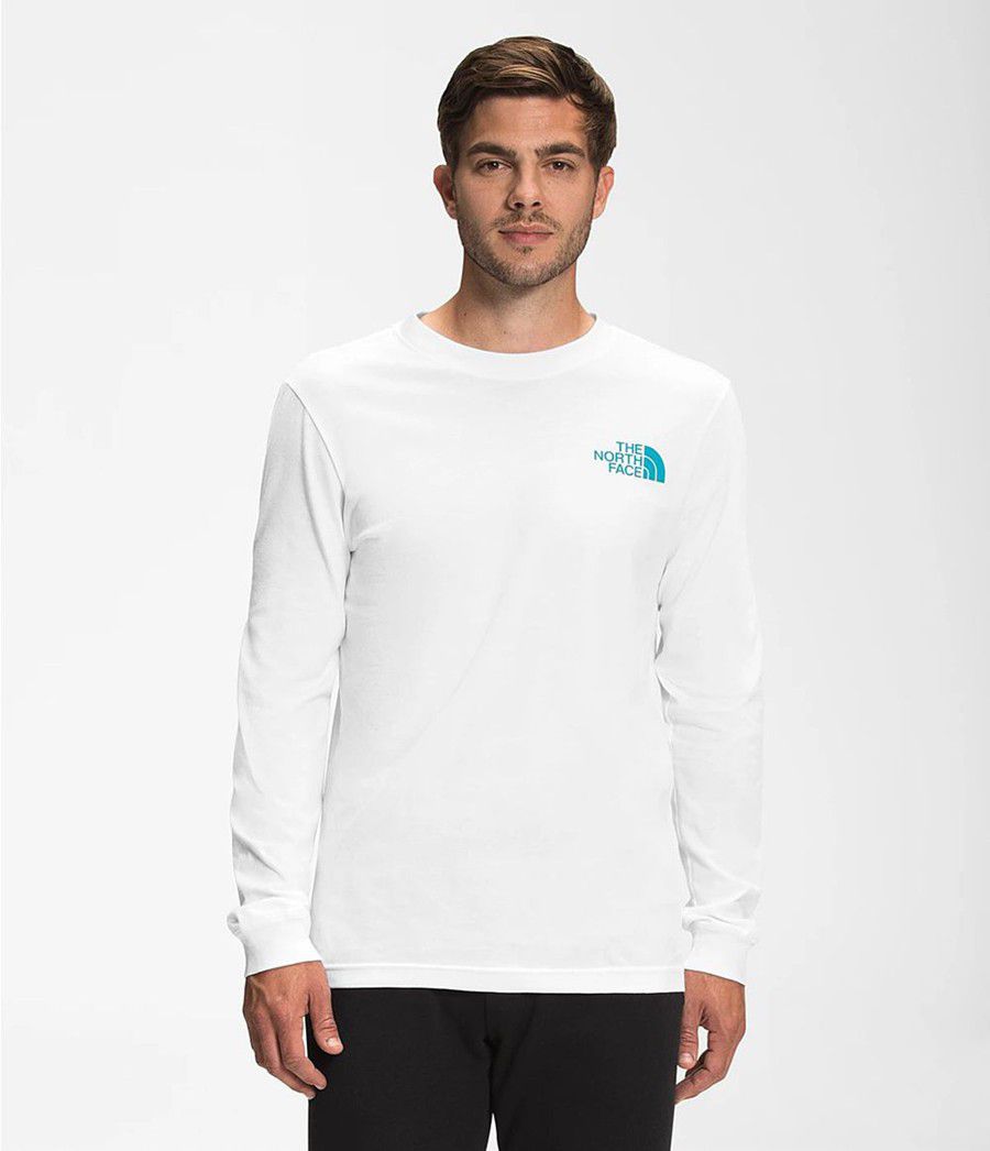 Pánské T-Shirts The North Face Long Sleeve Parks Bílé | OXVNJZW-71