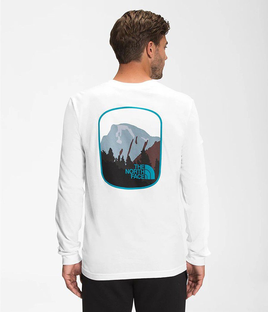 Pánské T-Shirts The North Face Long Sleeve Parks Bílé | OXVNJZW-71