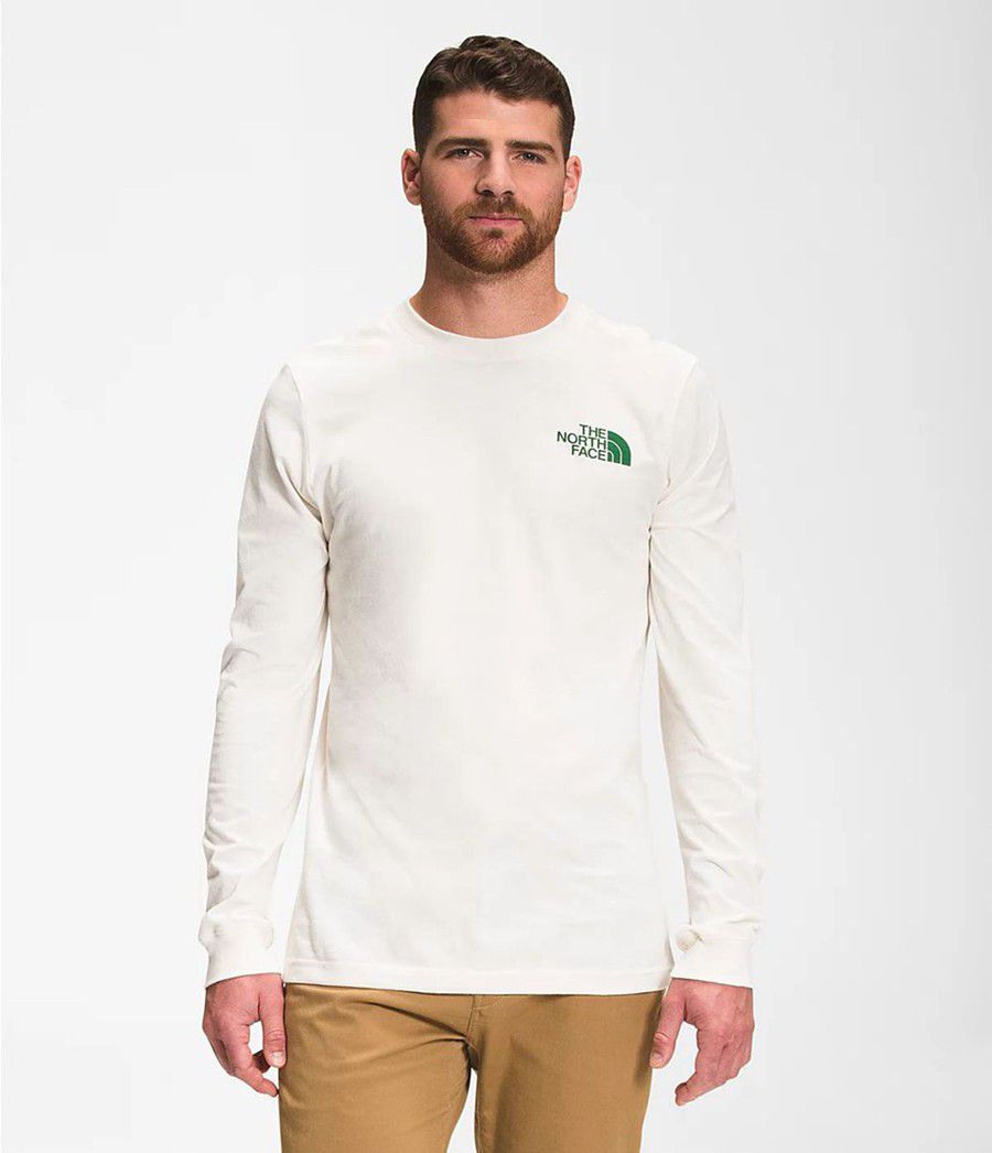 Pánské T-Shirts The North Face Long Sleeve Parks Bílé | ZSGDAPF-16