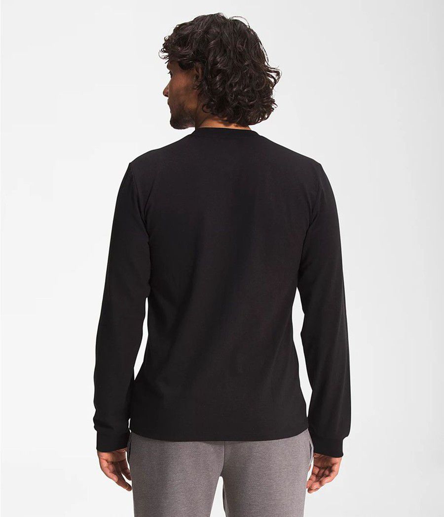 Pánské T-Shirts The North Face Long Sleeve Logo Play Černé | LFYJVDB-13