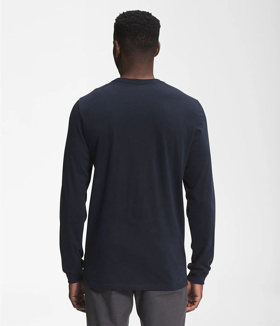 Pánské T-Shirts The North Face Long Sleeve Half Dome Tmavě Blankyt | PIBRQVW-94