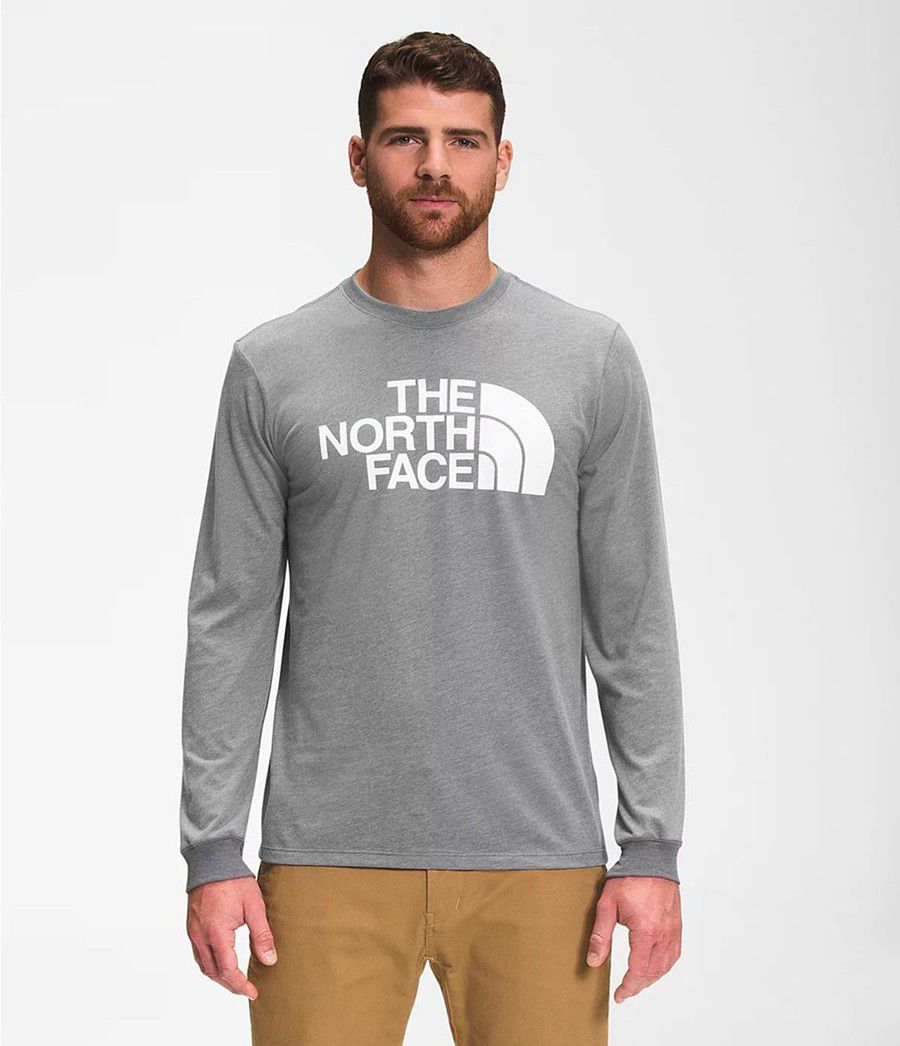 Pánské T-Shirts The North Face Long Sleeve Half Dome Šedé | HAVOCEN-63