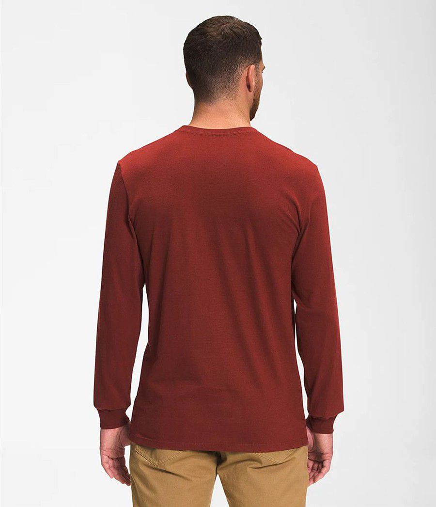 Pánské T-Shirts The North Face Long Sleeve Half Dome Červené | RWGNLHU-27