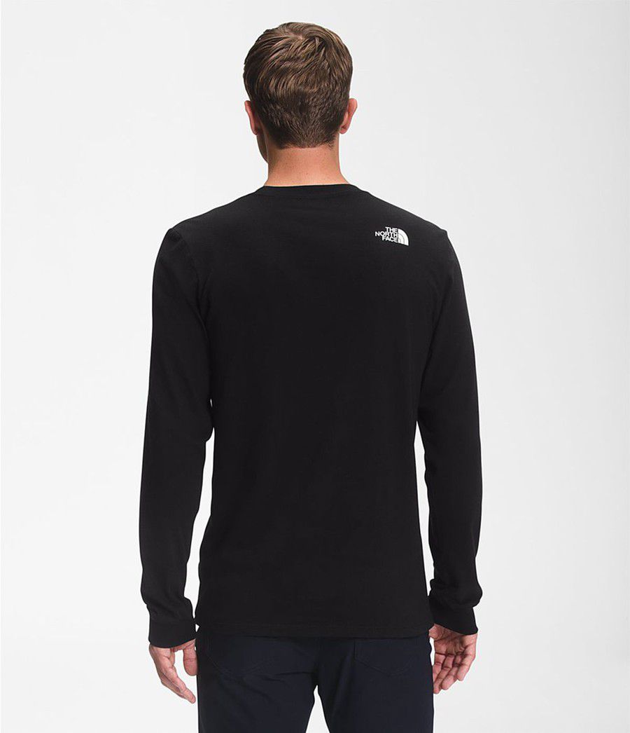 Pánské T-Shirts The North Face Long Sleeve Half Dome Černé | FKRWSPJ-84