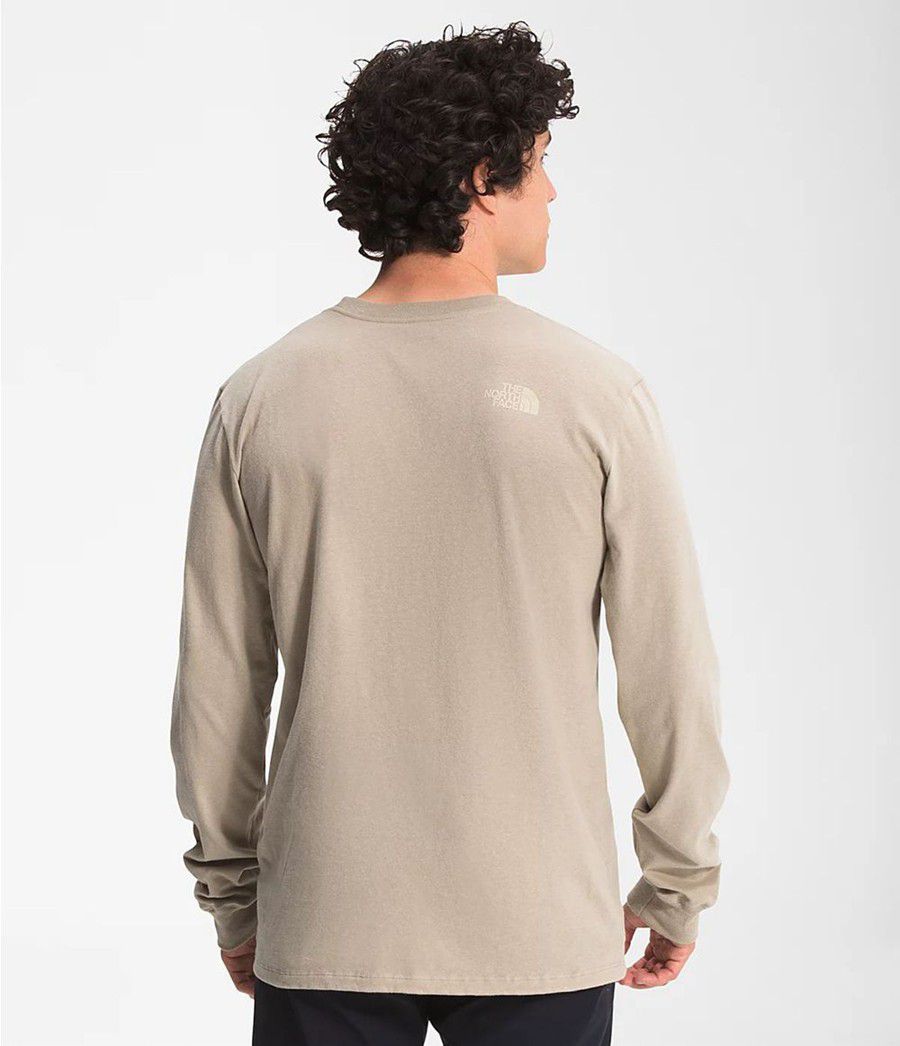Pánské T-Shirts The North Face Long Sleeve Half Dome Béžový | LBJPAMZ-08