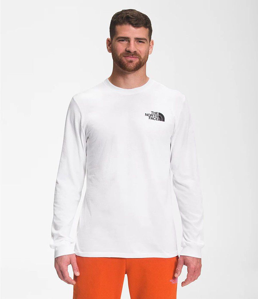 Pánské T-Shirts The North Face Long Sleeve Box Nse Bílé | KANSYEJ-93