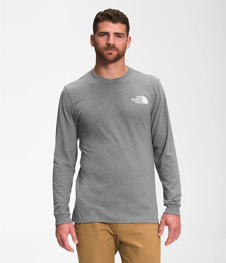 Pánské T-Shirts The North Face Long Sleeve Box Nse Šedé | YVCERHU-58
