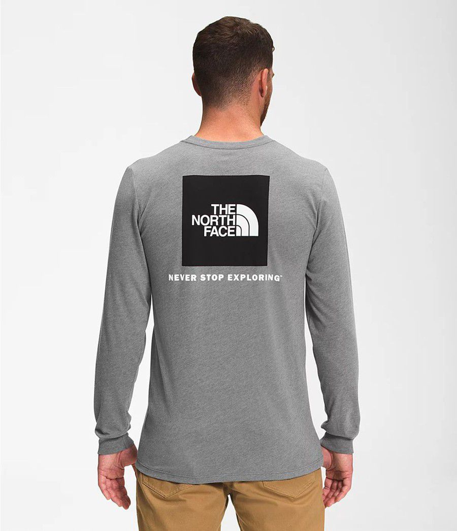 Pánské T-Shirts The North Face Long Sleeve Box Nse Šedé | YVCERHU-58