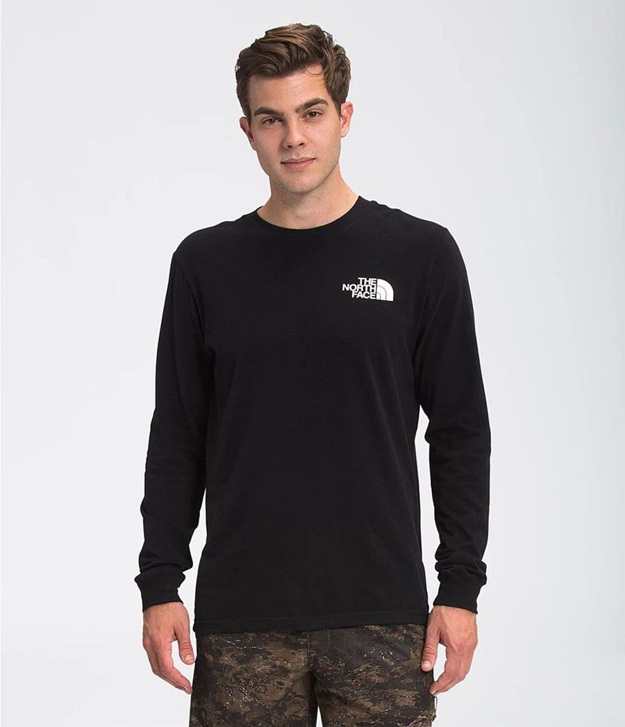 Pánské T-Shirts The North Face Long Sleeve Box Nse Černé | RQXLPMC-90