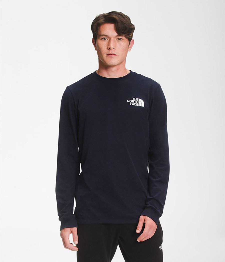 Pánské T-Shirts The North Face Long Sleeve Bear Nse Tmavě Blankyt | MVCLBZS-47